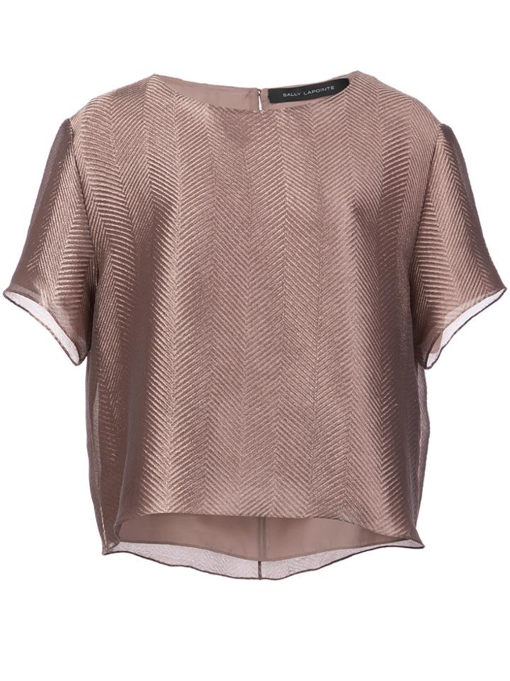 Sally Lapointe Sheen Textured Top - Brown