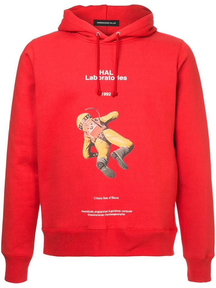 Undercover Graphic Print Hooded Sweatshirt - Red