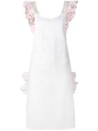Anna K - Frill Trim Dress - Women - Cotton - Xs, White, Cotton