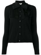 Fendi Embellished Cardigan, Women's, Size: 44, Black, Wool/silk/viscose/glass