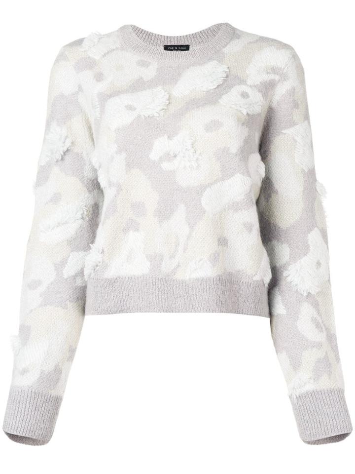 Rag & Bone Fur Round Neck Jumper - Grey