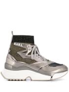 Karl Lagerfeld Metallized Pull-on Sneakers - Silver