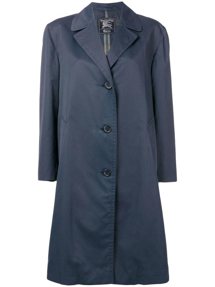 Burberry Vintage Single Breasted Trench Coat - Blue