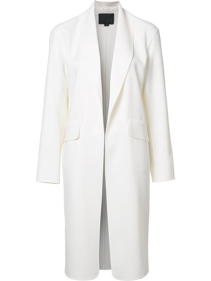 Alexander Wang Shawl Collar Coat, Women's, Size: Xs, White, Spandex/elastane/virgin Wool