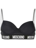 Moschino Logo Band Bikini Top - Black