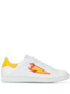 Neil Barrett Flaming Bolt Sneakers - White