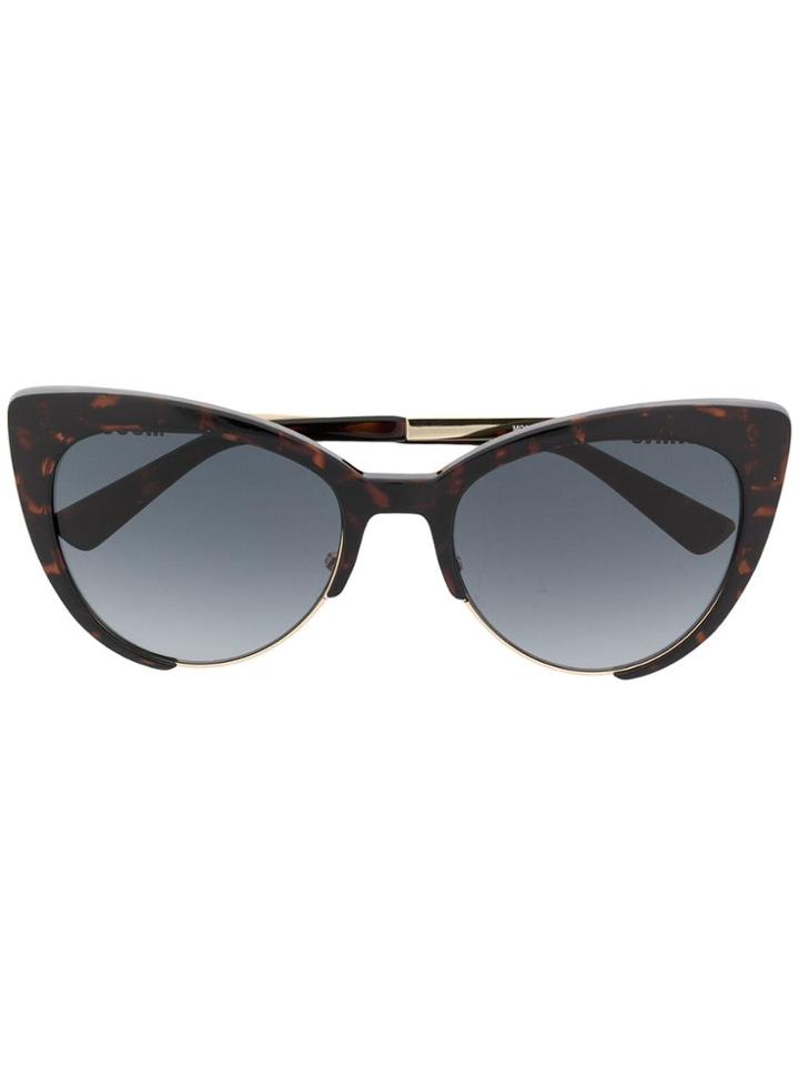 Moschino Eyewear Tortoiseshell Cat Eye Sunglasses - Black