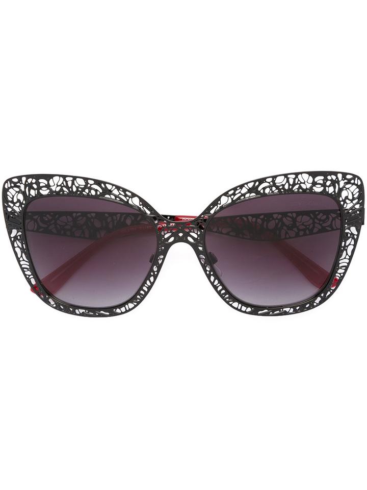 Dolce & Gabbana - Lace Sunglasses - Women - Acetate/metal - 56, Black, Acetate/metal