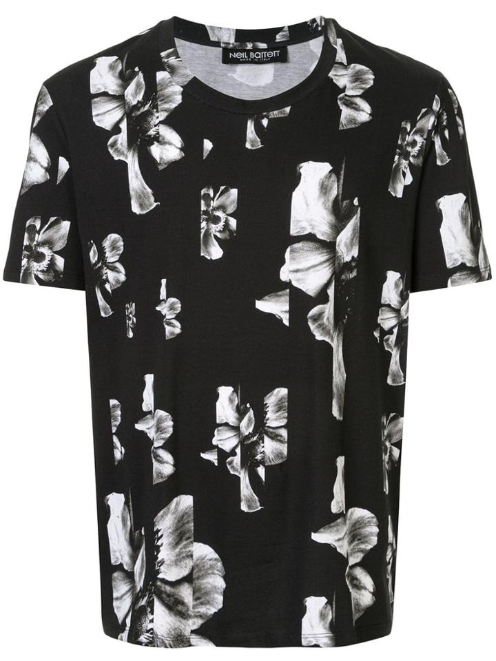 Neil Barrett Sliced Anemone Print T-shirt - Black