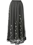 Red Valentino - Embroidered Layer Skirt - Women - Polyester/spandex/elastane - 42, Black, Polyester/spandex/elastane