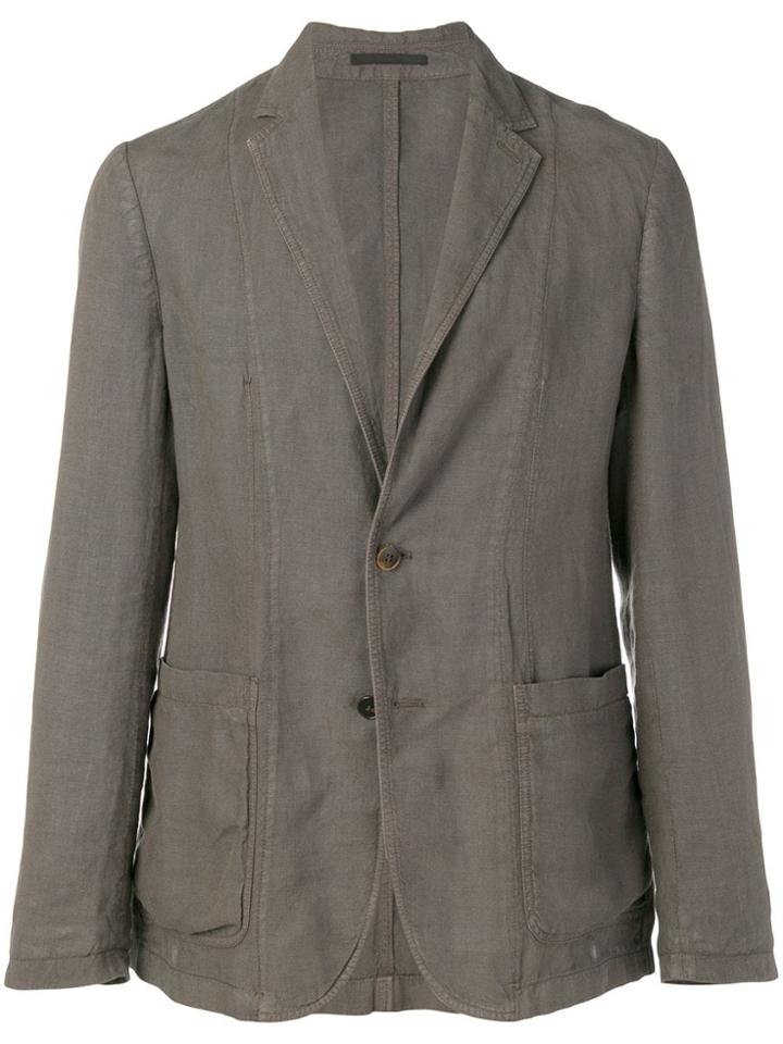 Z Zegna Single Breasted Blazer - Brown