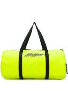 Msgm Logo Print Duffle Bag - Yellow