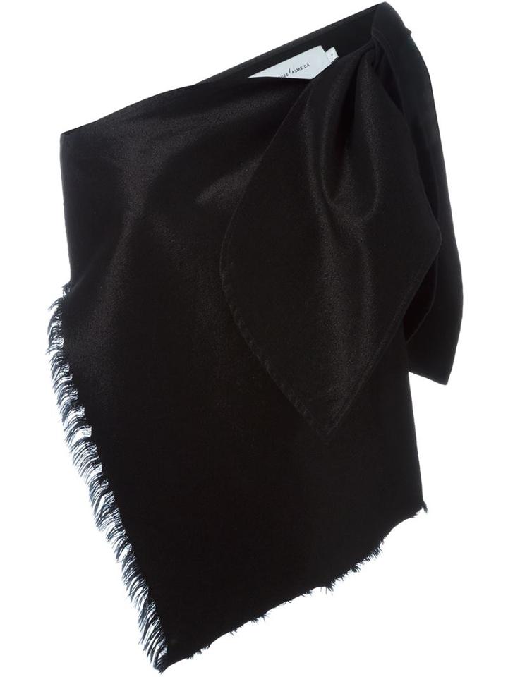 Marques Almeida One-shoulder Frayed Denim Top