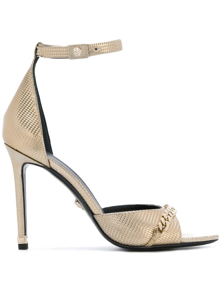 Versace Chain Detail Sandals - Metallic