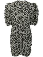 Isabel Marant Chain Print Ruched Dress - Black
