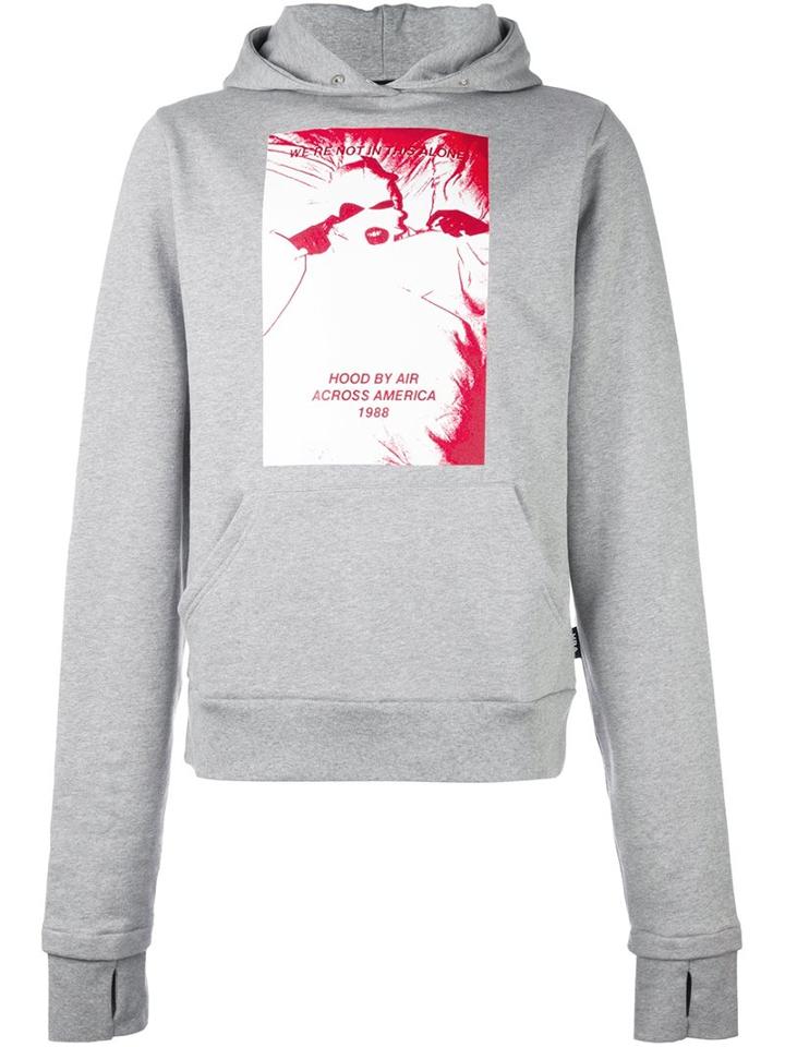 Hood By Air Extended Sleeve Hoodie, Men's, Size: Xl, Grey, Cotton