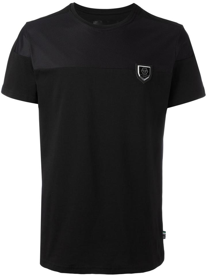 Philipp Plein Mesh Panel T-shirt, Men's, Size: Xl, Black, Cotton/polyester