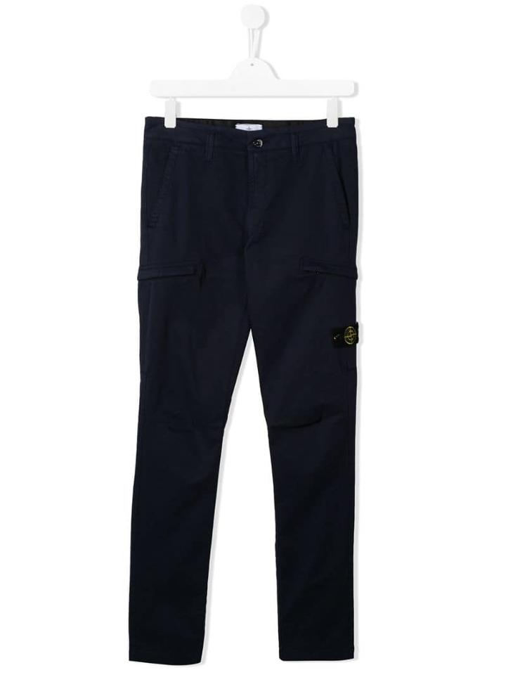 Stone Island Junior Teen Straight Leg Chinos - Blue
