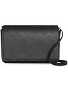 Burberry Perforated Logo Leather Wallet With Detachable Strap - Black
