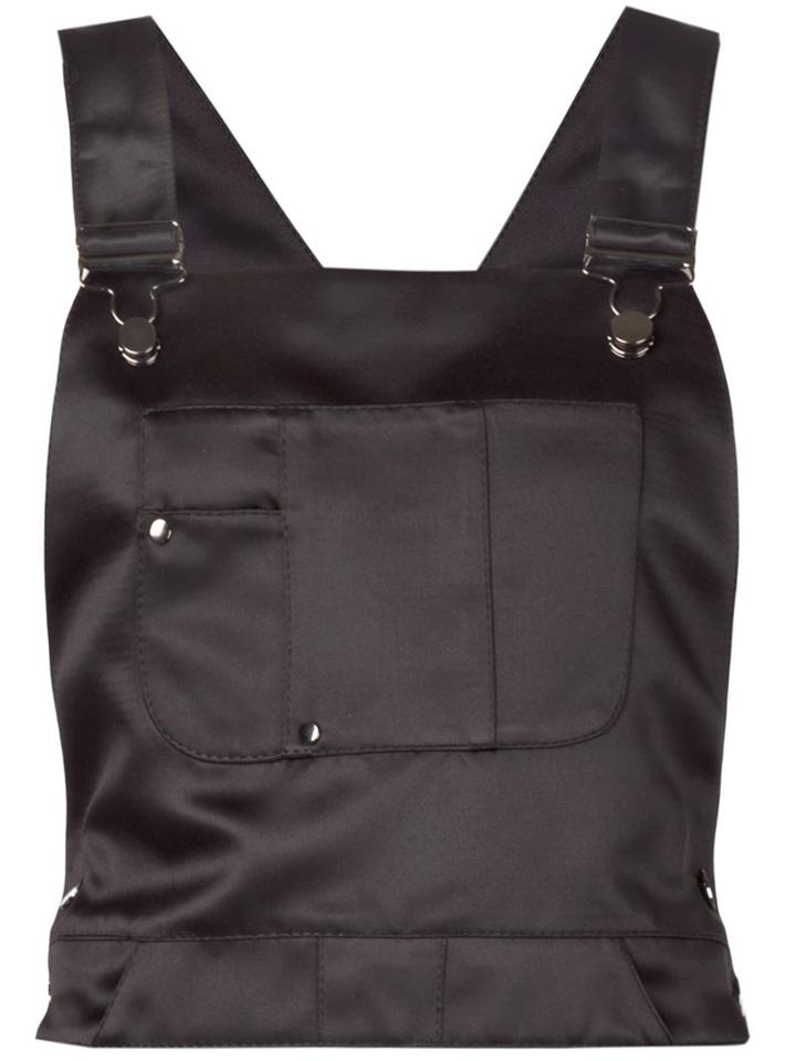 Koonhor Satin Dungaree Top, Women's, Size: 40, Black, Polyester