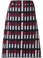 Prada Lipstick Print A-line Skirt - Black