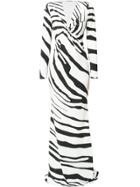 Roberto Cavalli Zebra Print Maxi Dress - Black