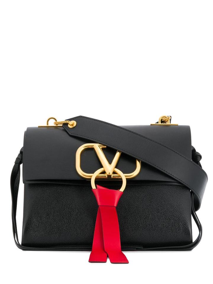 Valentino Valentino Garavani V-ring Small Shoulder Bag - Black