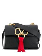 Valentino Valentino Garavani V-ring Small Shoulder Bag - Black