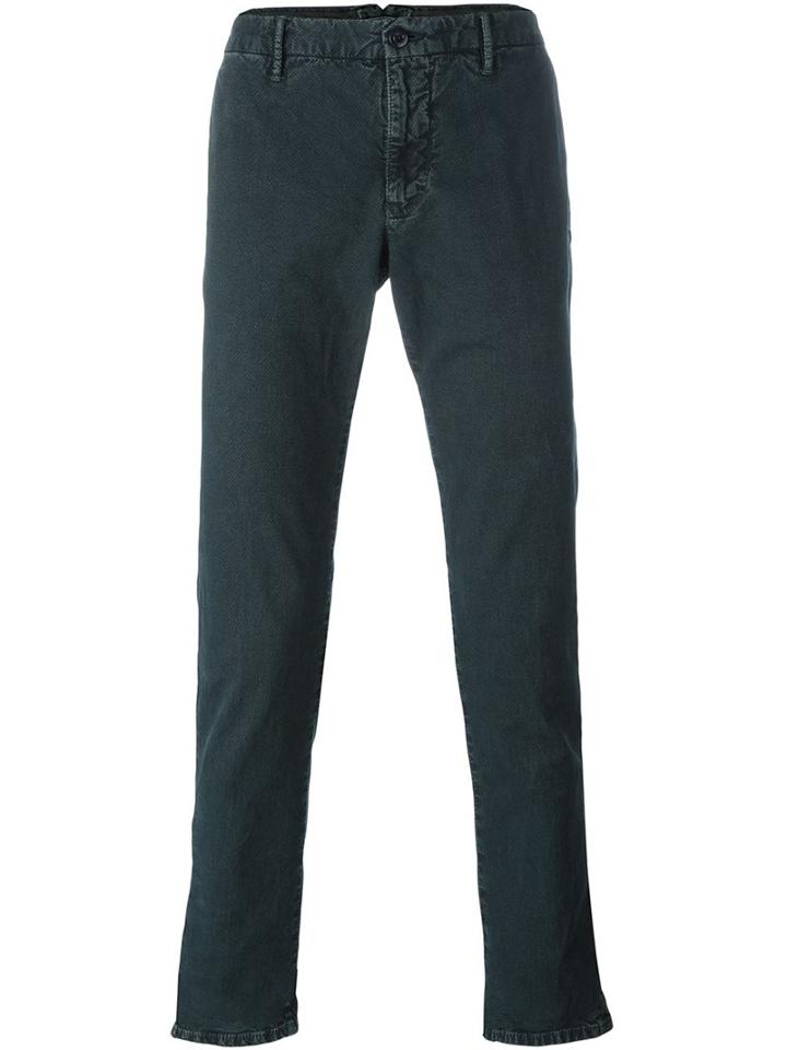 Incotex Classic Chinos, Men's, Size: 31, Green, Cotton/spandex/elastane