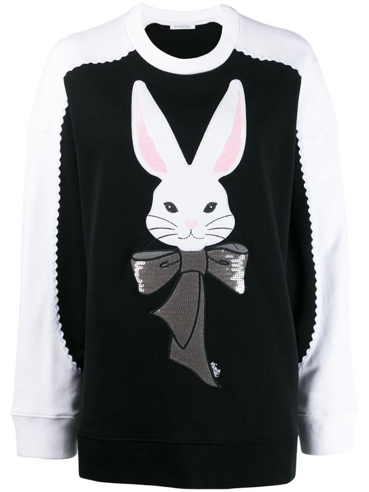 Vivetta Rabbit Embroidered Sweater - Black