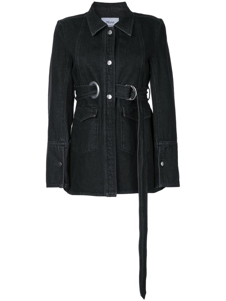Wynn Hamlyn Belted Denim Jacket - Black