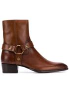 Saint Laurent Zipped Boots - Brown