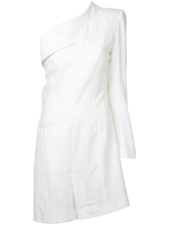 Ann Demeulemeester - Cut-off Detailing Jacket - Women - Cotton/hemp - 38, White, Cotton/hemp