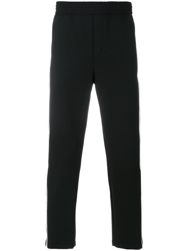 Neil Barrett Striped Button Panel Side Trousers - Black