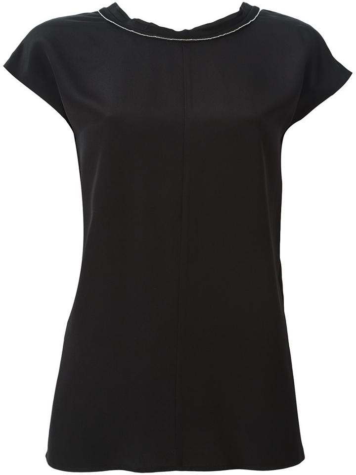Twin-set Back Tie-string Blouse, Women's, Size: Medium, Black, Silk
