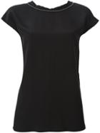 Twin-set Back Tie-string Blouse, Women's, Size: Medium, Black, Silk