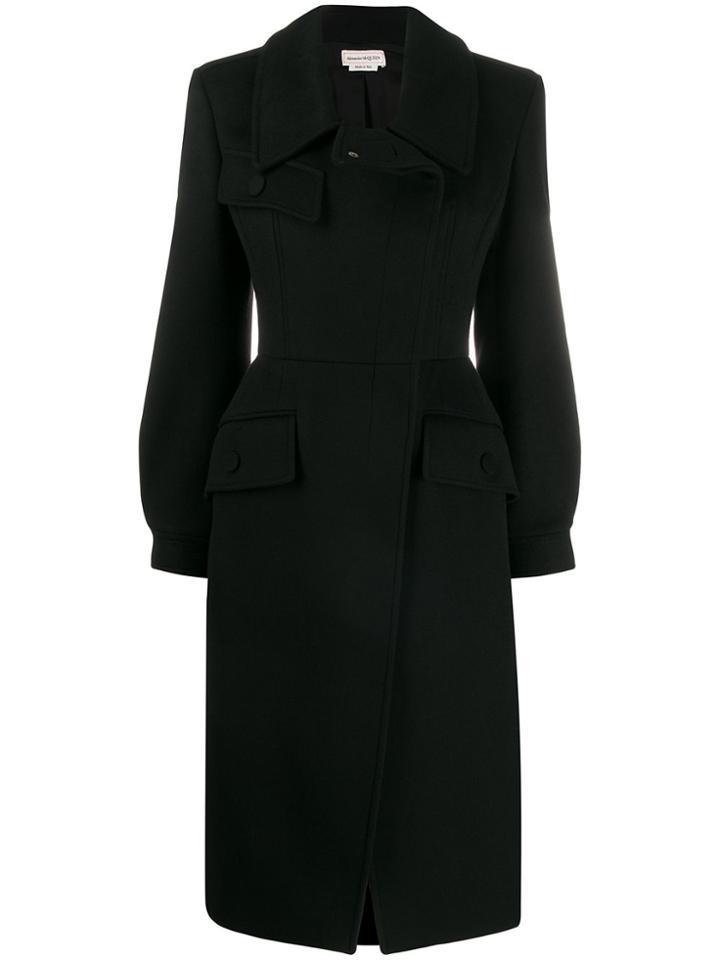 Alexander Mcqueen Fitted Formal Coat - Black