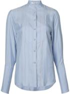 J.w.anderson - Striped Shirt - Women - Silk - 8, Blue, Silk
