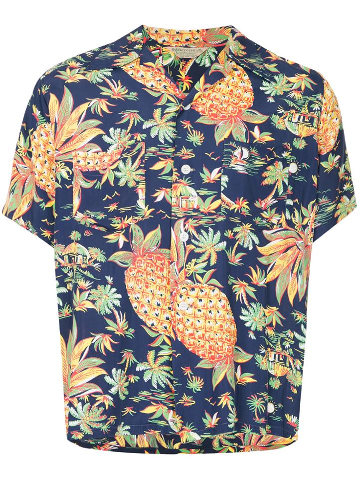 Fake Alpha Vintage 1950s Hawaiian Shirt - Blue