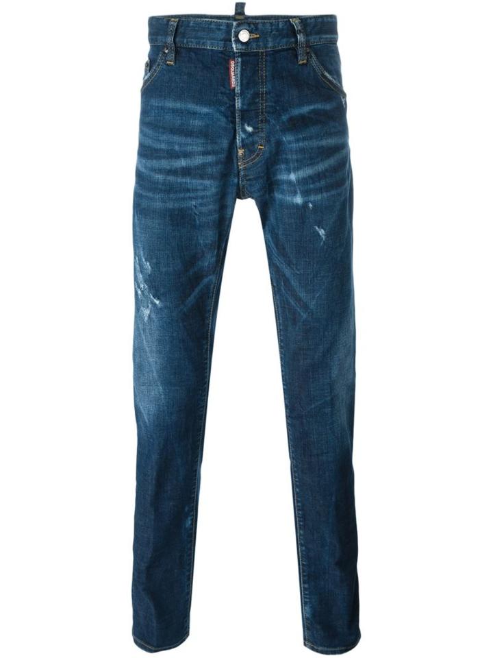 Dsquared2 'cool Guy' Jeans, Men's, Size: 50, Blue, Cotton/spandex/elastane/polyester/calf Leather