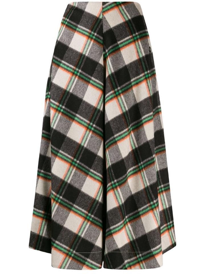 Tela Flared Checked Skirt - Black