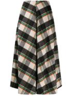 Tela Flared Checked Skirt - Black