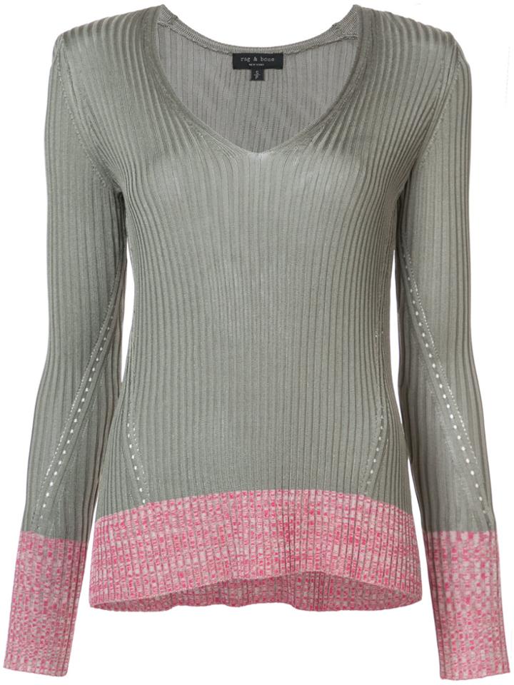 Rag & Bone Alyssa Contrast Trim Jumper - Green