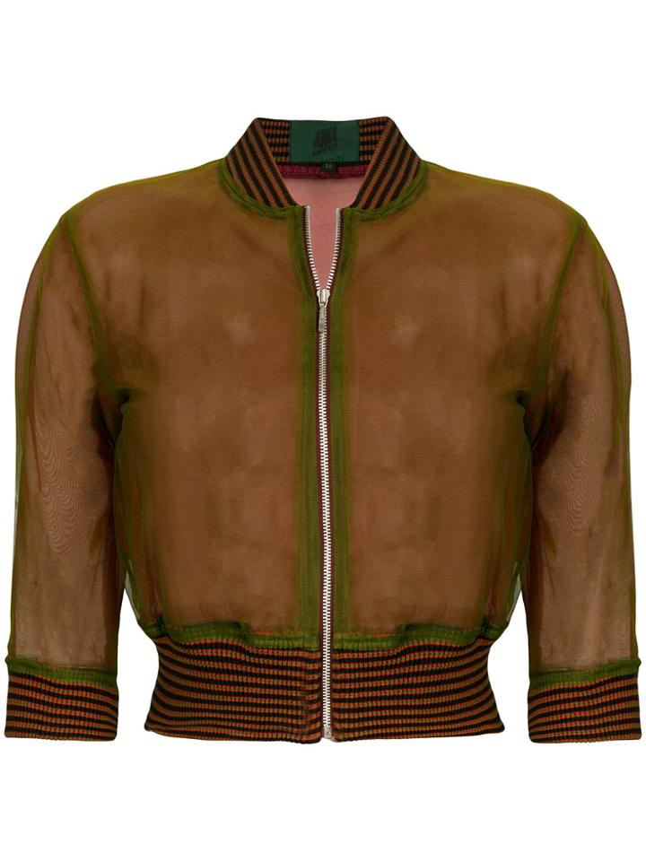 Jean Paul Gaultier Vintage Sheer Bomber Jacket - Green