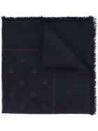 Gucci Bee Jacquard Stole, Men's, Blue, Silk/wool
