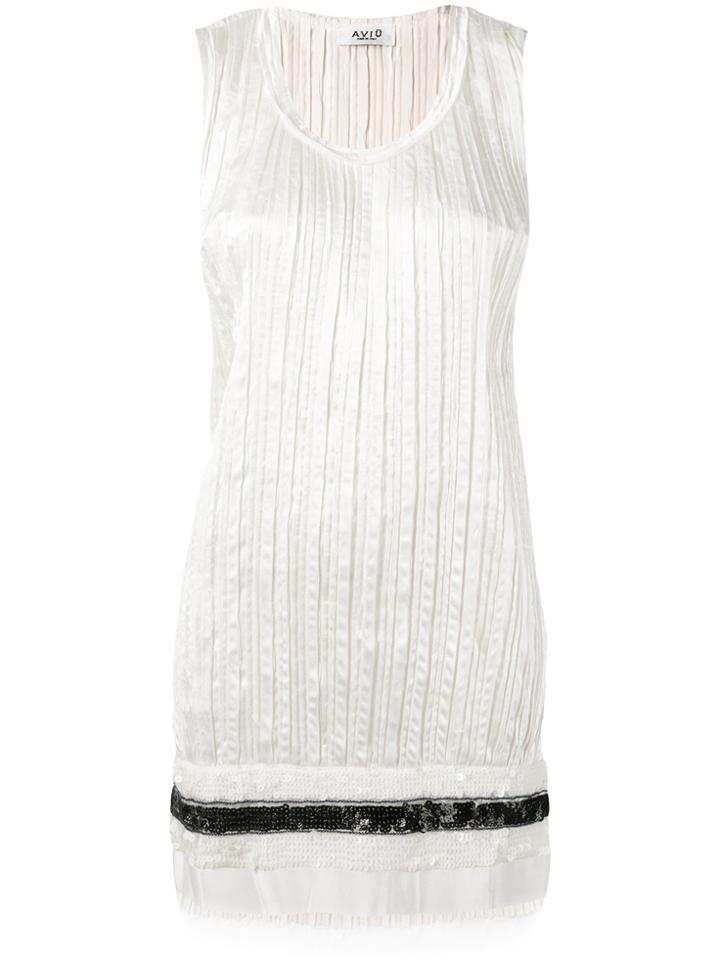 Aviù Distressed Pleated Vest Top - Nude & Neutrals