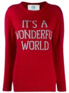 Alberta Ferretti Slogan Sweater - Red