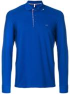 Sun 68 Longsleeved Polo Shirt - Blue