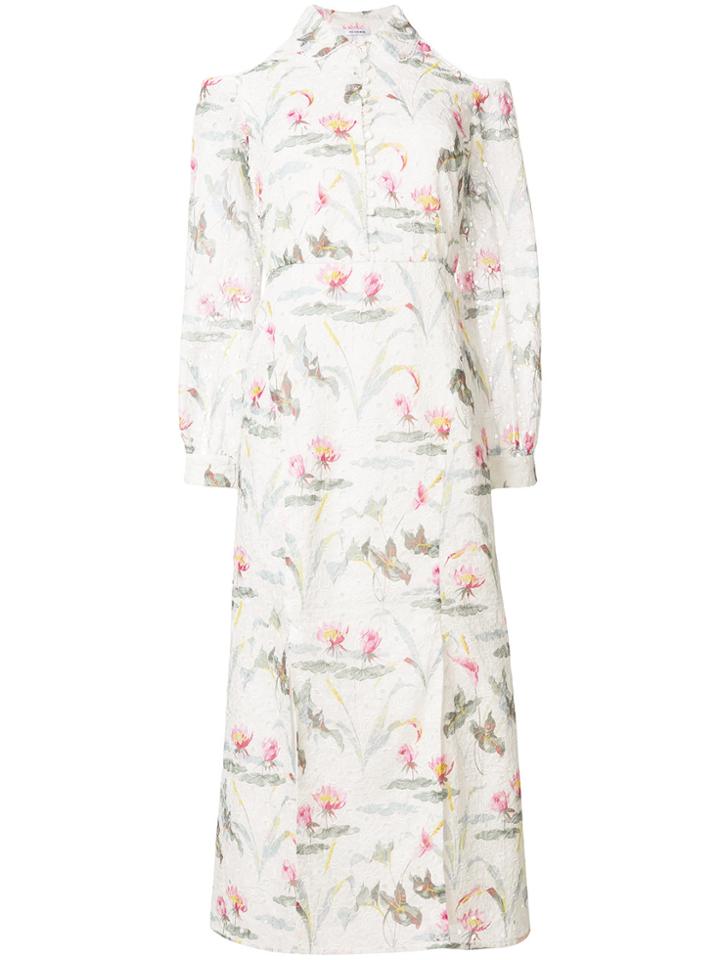 Vilshenko Printed Cold Shoulder Dress - White