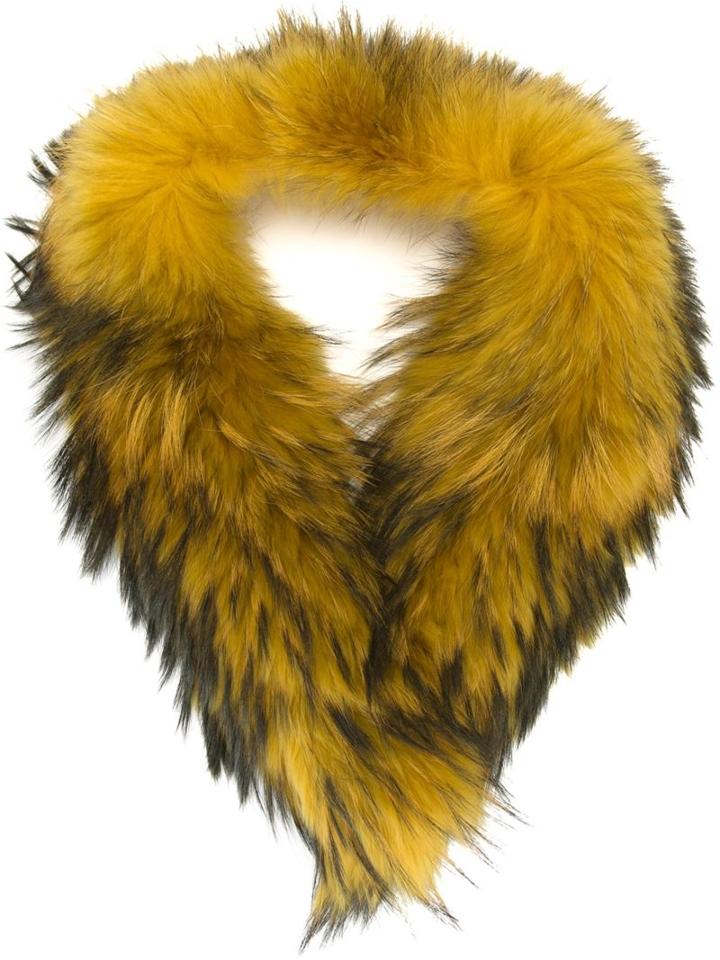 P.a.r.o.s.h. 'richie' Scarf, Women's, Yellow/orange, Polyester/racoon Fur